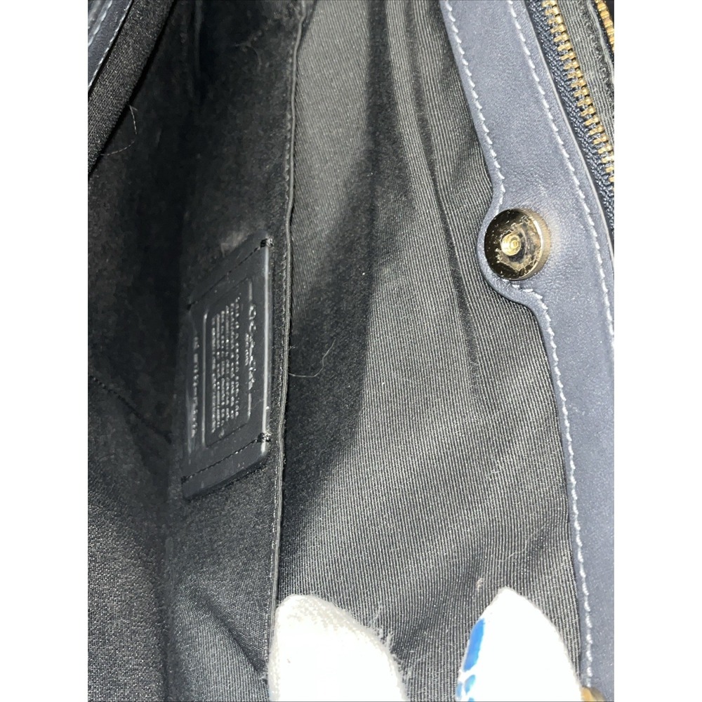 Coach Brooke Carryall in Midnight Blue Signature Embossed Leather Top Handle - Picture 13 of 14